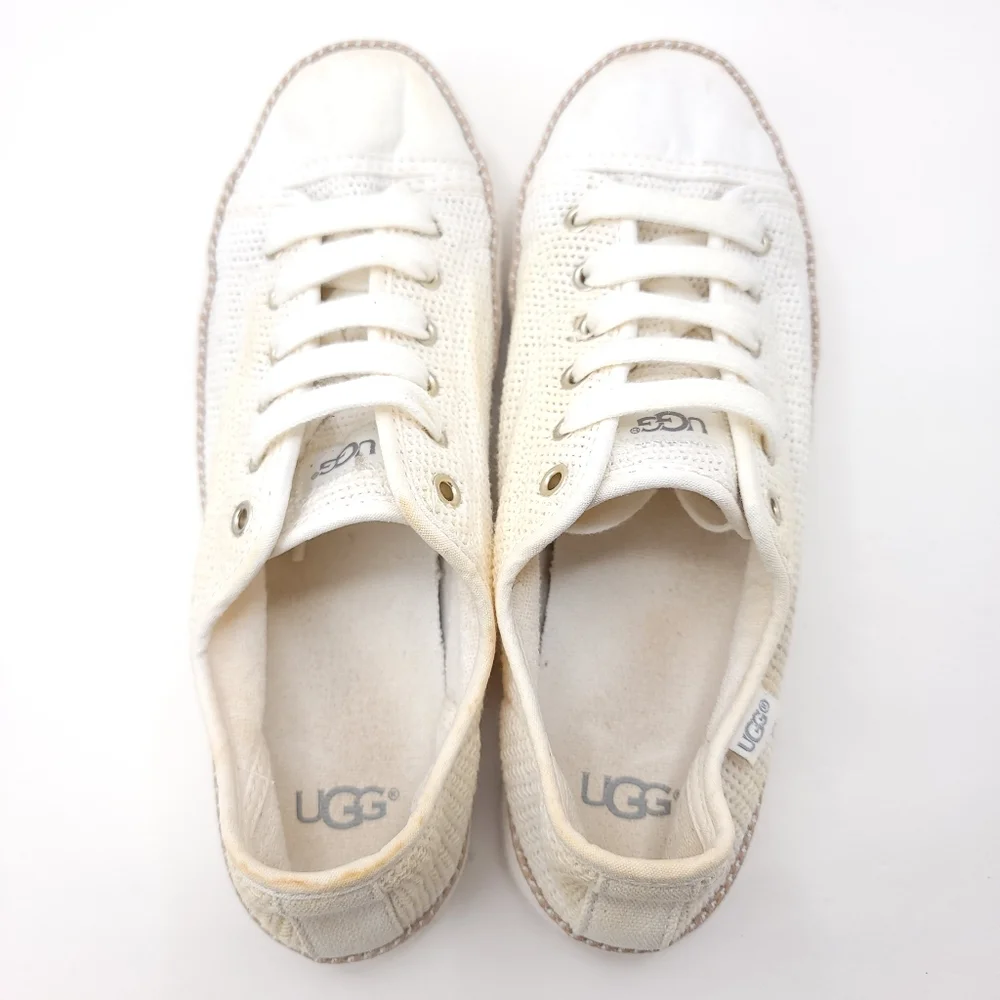 UGG Women’s Claudi Lifestyle Sneakers White Lace Up Shoes 1020094 Sz 7 - Picture 4 of 7